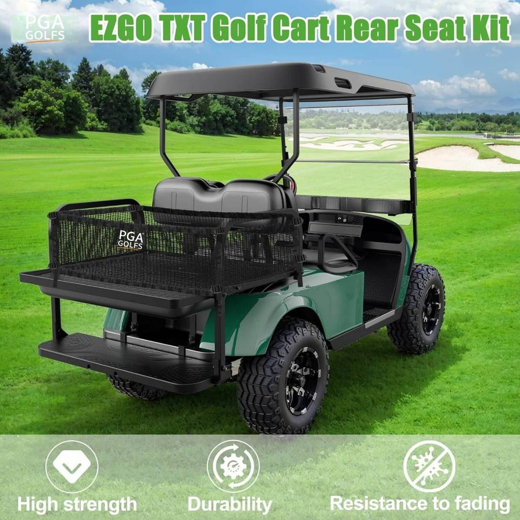 Golf Cart Rear Seat, Flip Folding Back Seat Kit Fits EZGO TXT