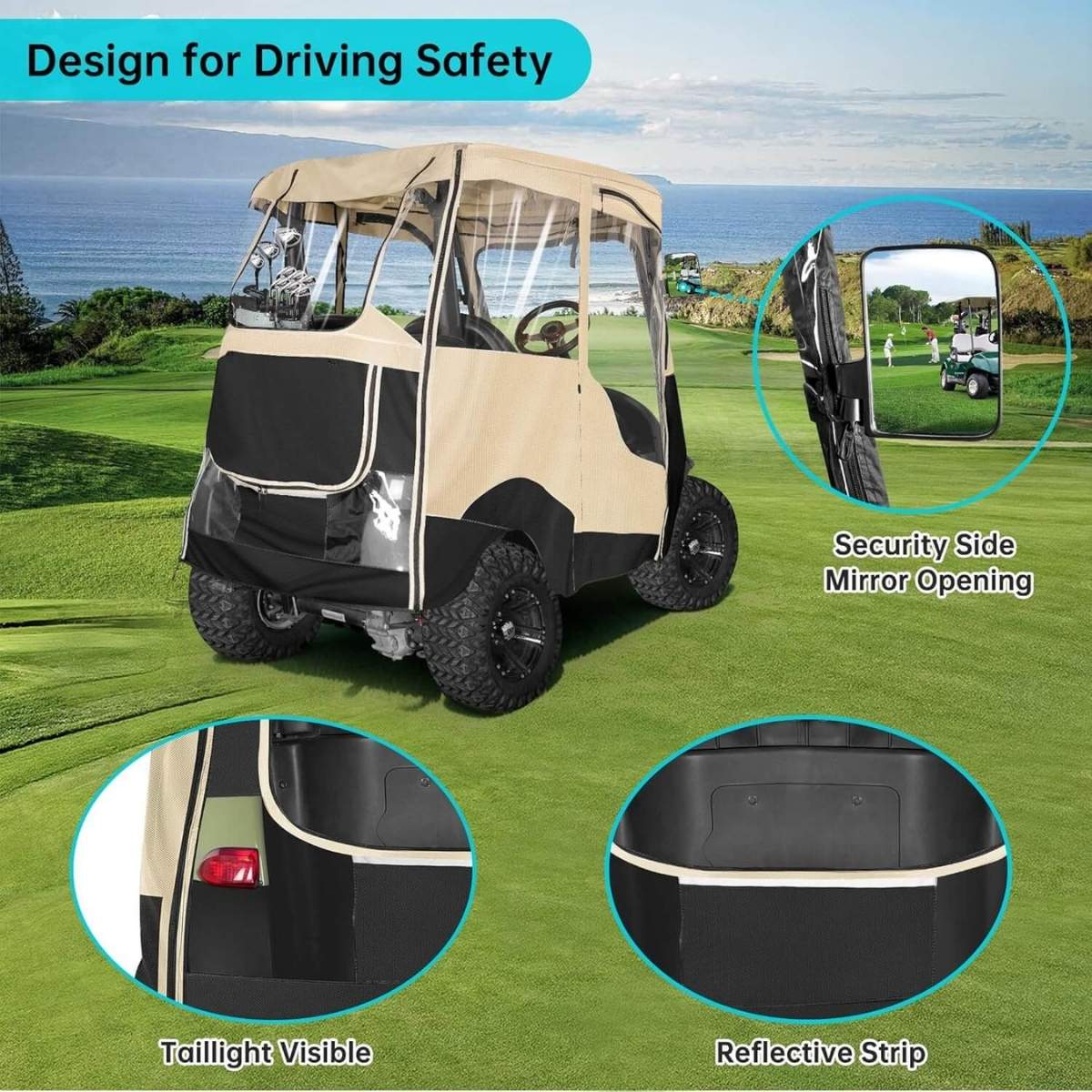 Golf Cart Enclosures for Club Car Precedent, Onward & Tempo  2 Passenger