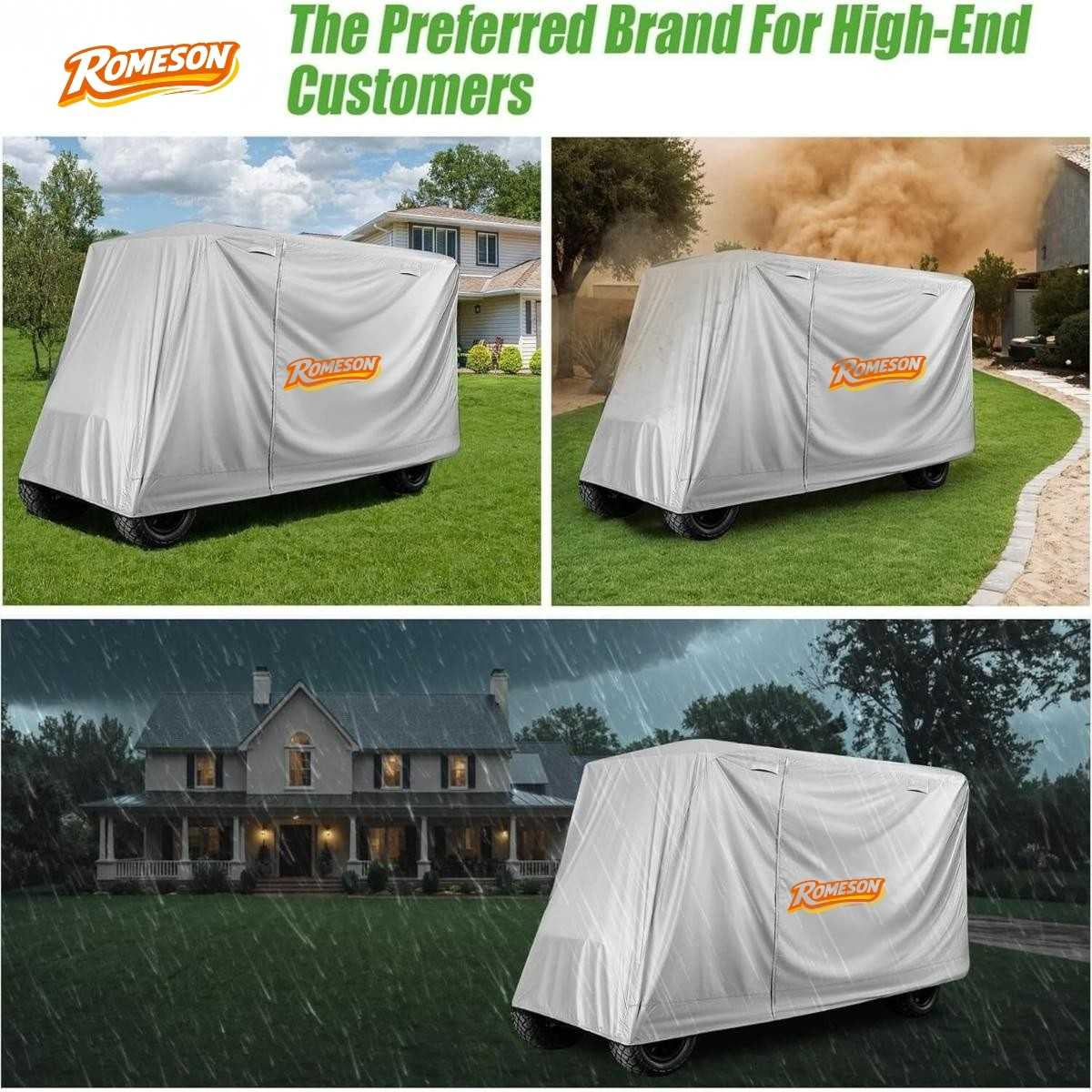 6 Seater Waterproof Golf Cart Cover 420D Oxford Cloth Universal