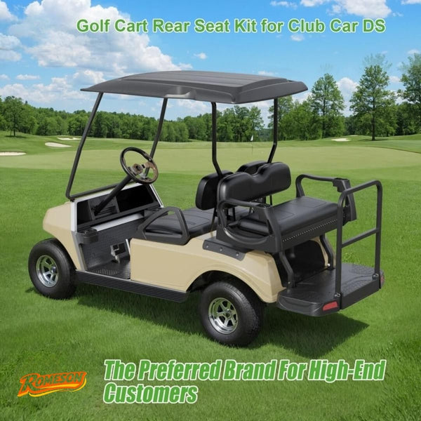 Golf Cart Rear Flip Seat for Club Car DS – Heavy-Duty Alloy Steel Frame PE Cargo Deck