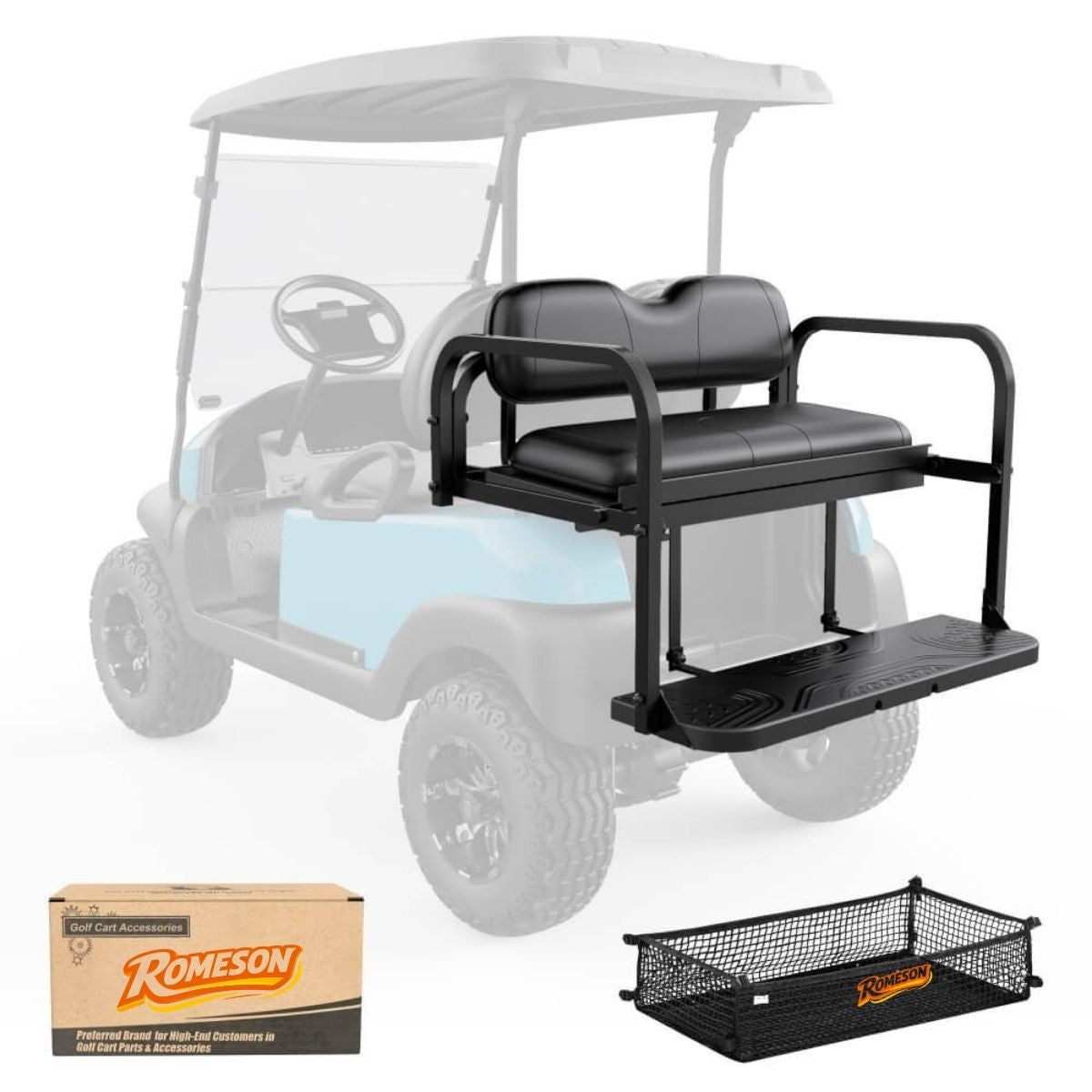 Golf Cart Flip Back Seat Kit for Club Car Precedent, Tempo, Onward, Deluxe Seat and Backrest