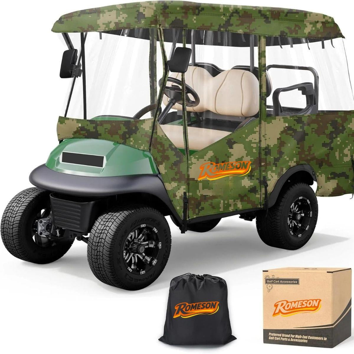 Golf Cart Enclosure Extended Roof 4 Seater Explosion Proof Zipper Design Universal