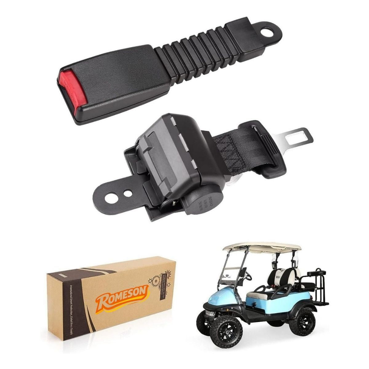 Retractable Front Rear Golf Cart Seat Belt Kit Universal Main image