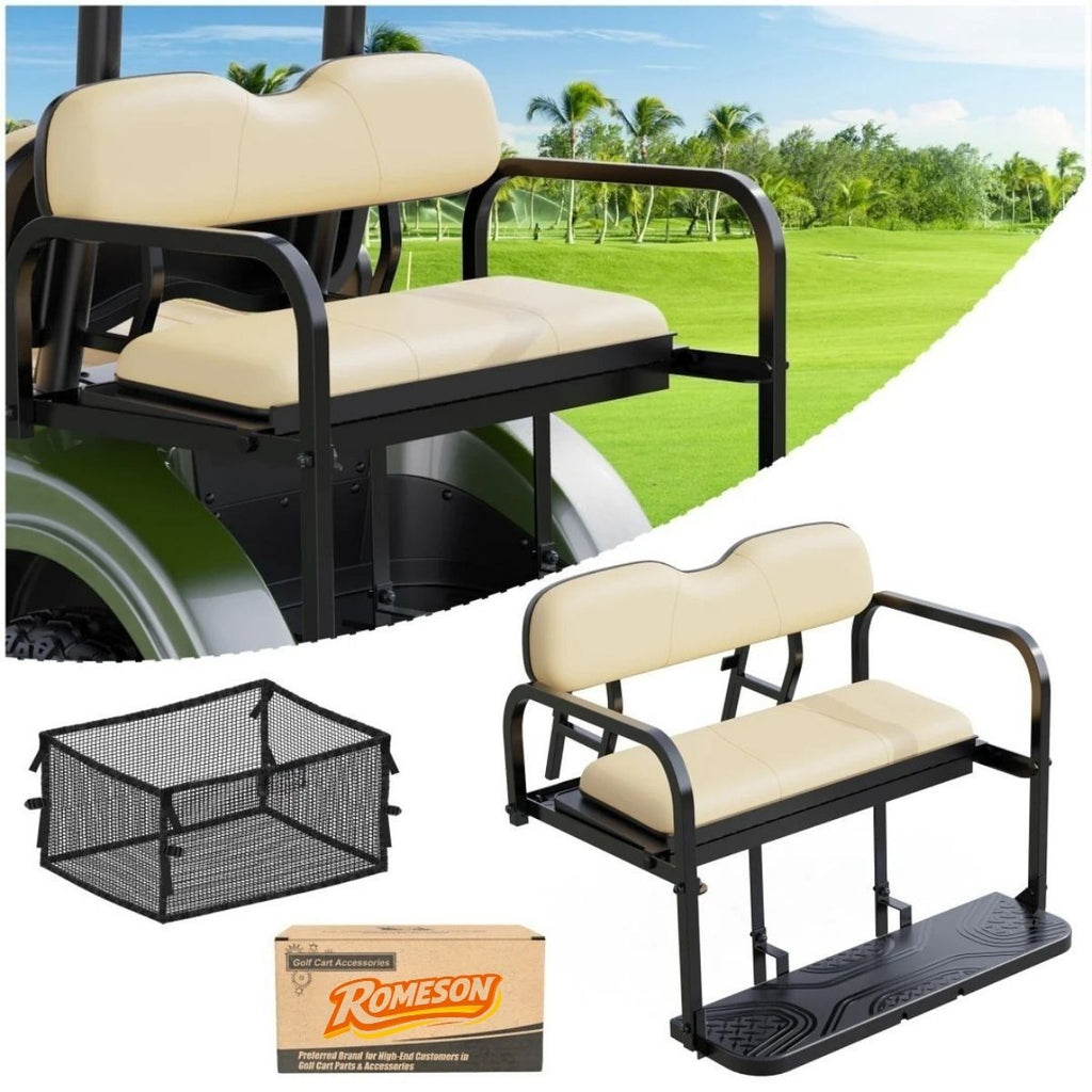 Golf Cart Rear Seat Kit Assembly Folding Rear Seat for Yamaha Drive 2 (2017-Up)