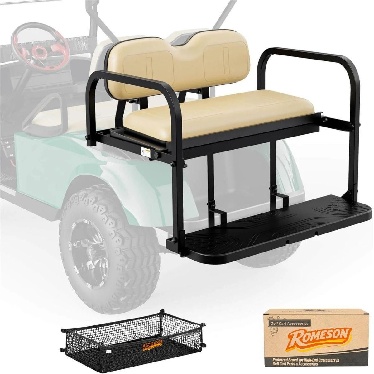 Golf Cart Rear Seat, Flip Folding Back Seat Kit Fits EZGO TXT Secondary image
