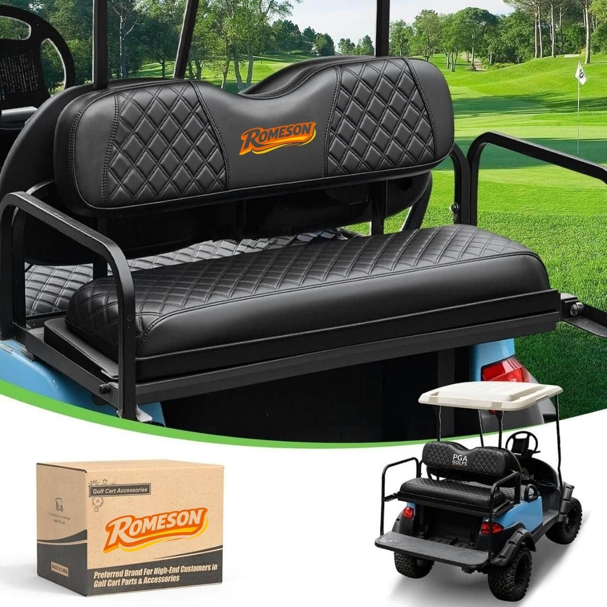 Leather Golf Cart Seat Cover for EZGO TXT Club Car Precedent