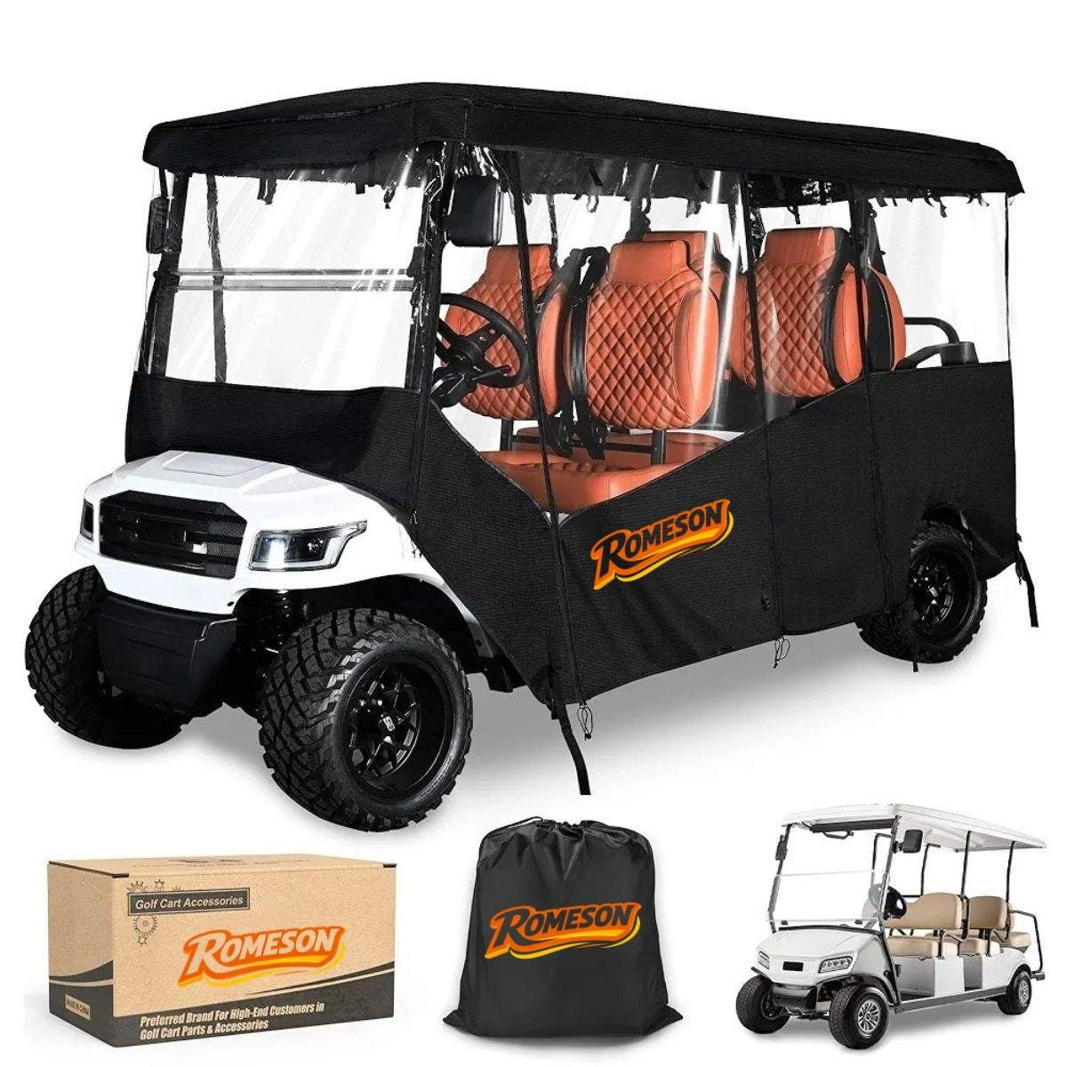 6 Passenger Golf Cart Enclosure - 600D Waterproof Cover Universal Main image