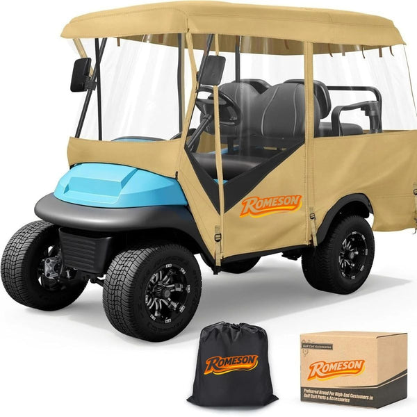 Golf Cart Enclosure Extended Roof 4 Seater Explosion Proof Zipper Design Universal