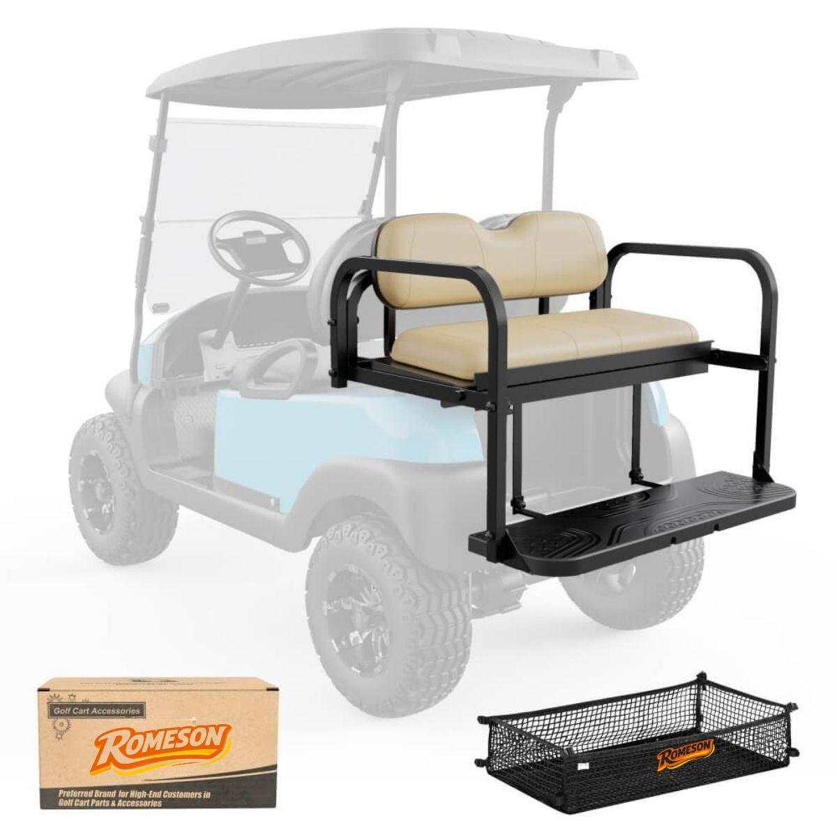Golf Cart Flip Back Seat Kit for Club Car Precedent, Tempo, Onward, Deluxe Seat and Backrest Secondary image