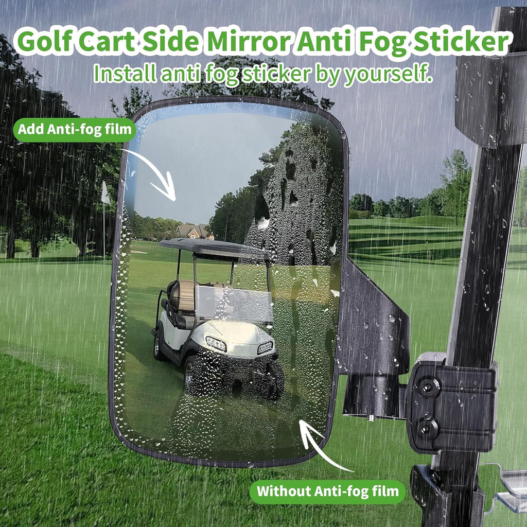 Golf Cart Side Mirror with Anti-Fog Film HD Shatterproof
