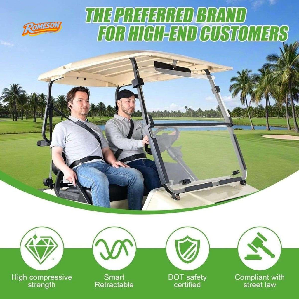 3-Point Golf Cart Seat Belts Kit for EZGO TXT & Club Car DS