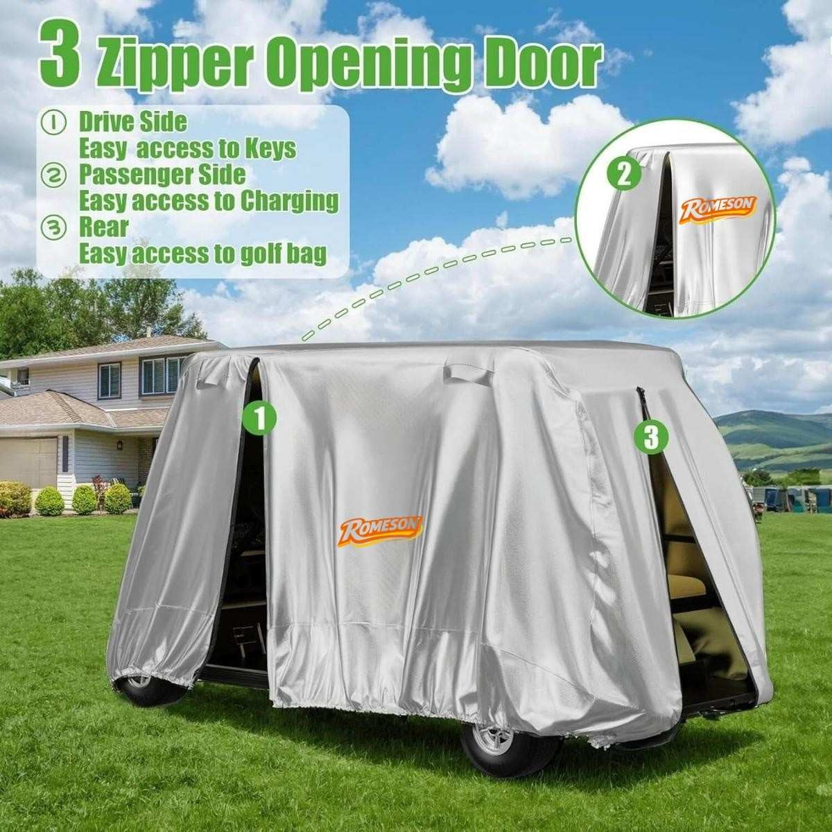 6 Seater Waterproof Golf Cart Cover 420D Oxford Cloth Universal
