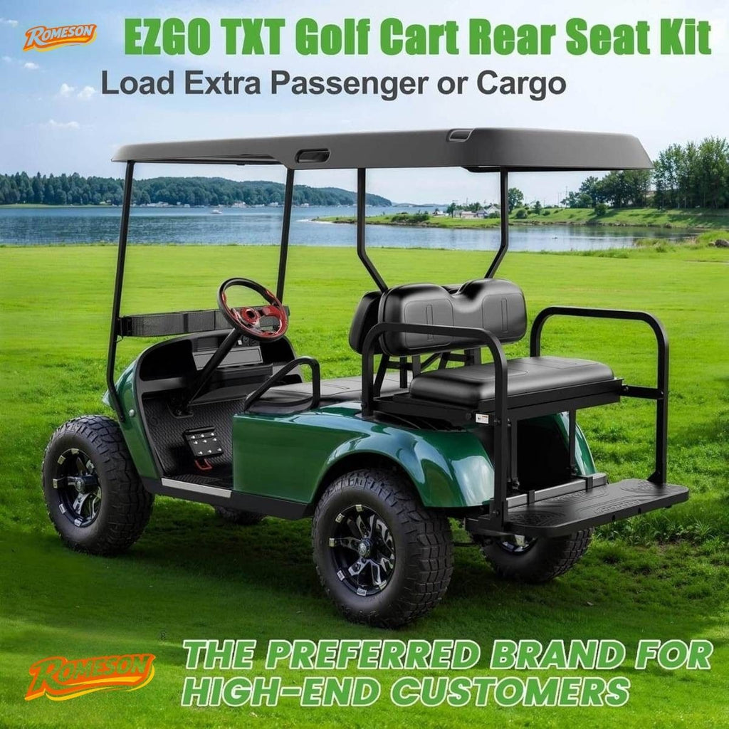 Golf Cart Rear Seat, Flip Folding Back Seat Kit Fits EZGO TXT