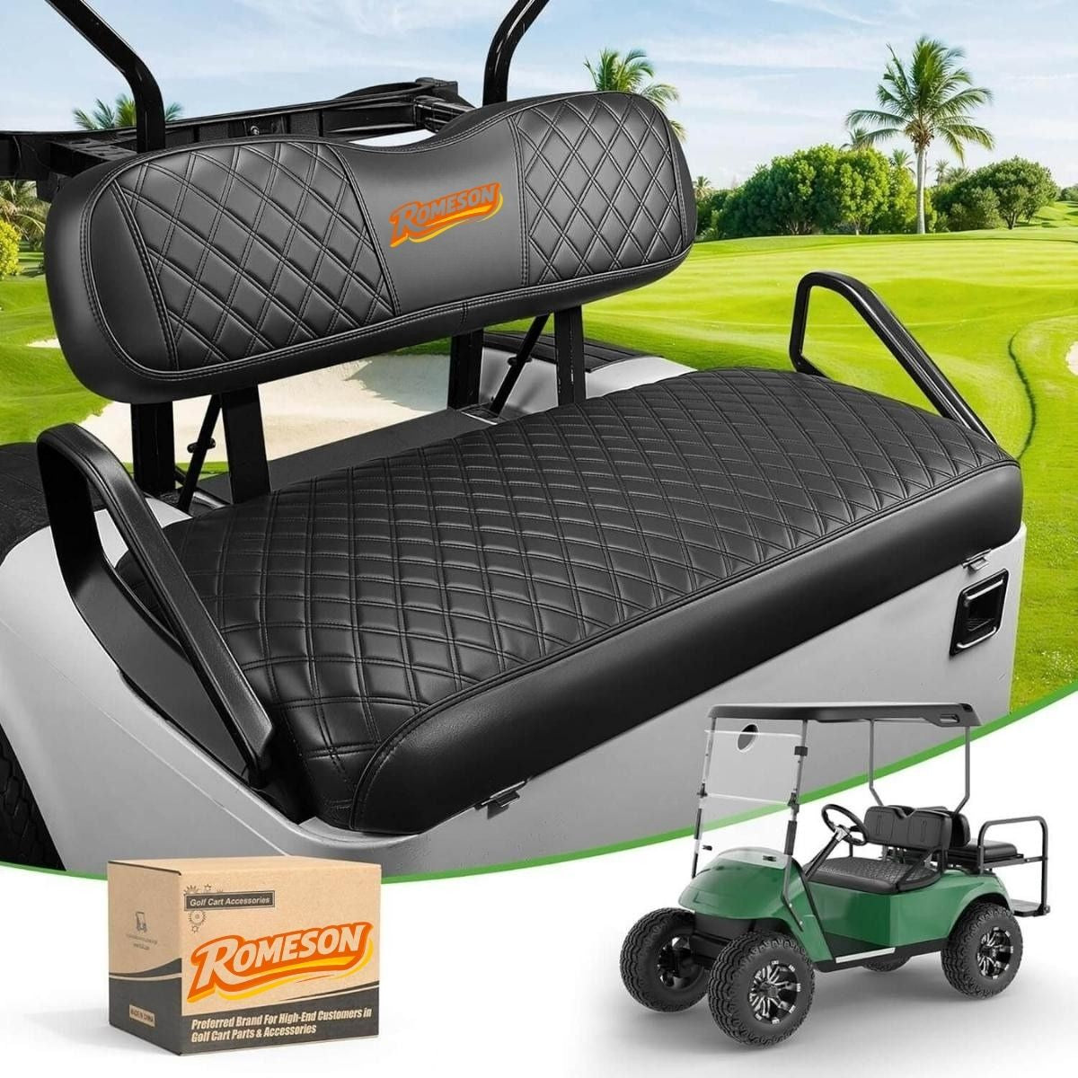 Leather Golf Cart Seat Cover for EZGO TXT Club Car Precedent