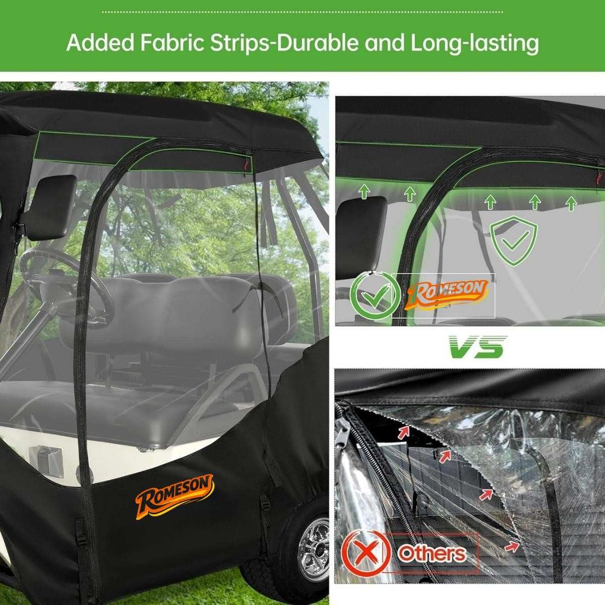 Golf Cart Enclosures for 4 Passenger Club Car DS