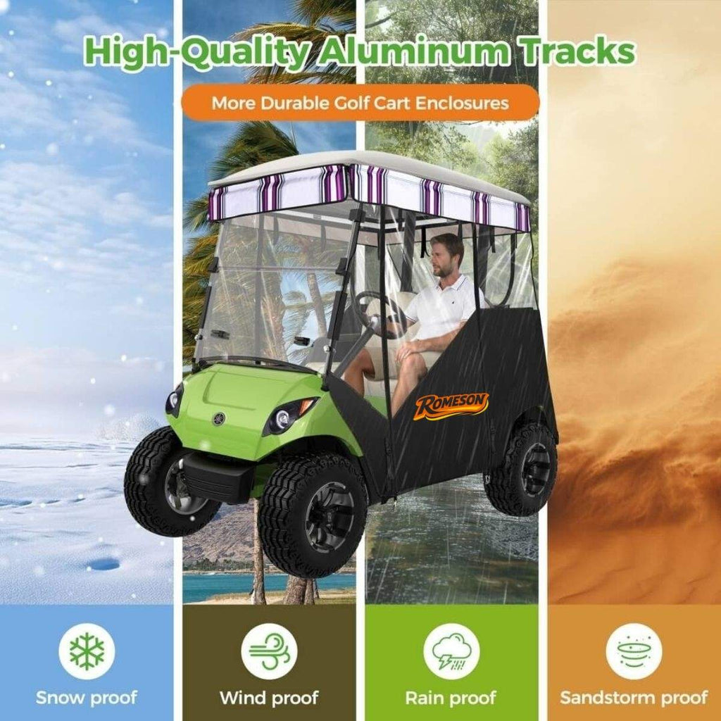 Track Style Golf Cart Enclosure for 2 Passenger Yamaha G29 Drive