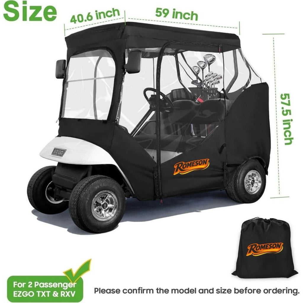 Golf Cart Enclosure for EZGO TXT & RXV 2 Passenger