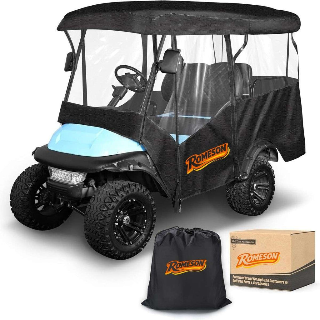Golf Cart Enclosure Extended Roof 4 Seater Explosion Proof Zipper Design Universal