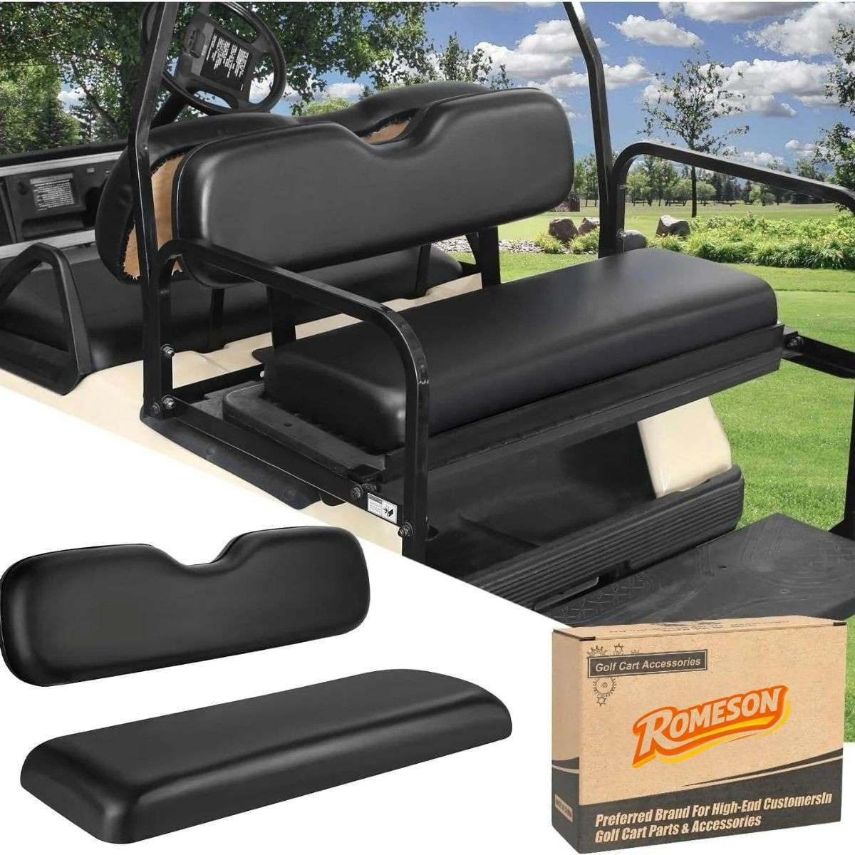 Deluxe Golf Cart Rear Seat Replacement Cushion Universal
