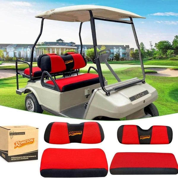 Golf Cart Front Rear Seat Cover Set for EZGO TXT RXV & Club Car DS