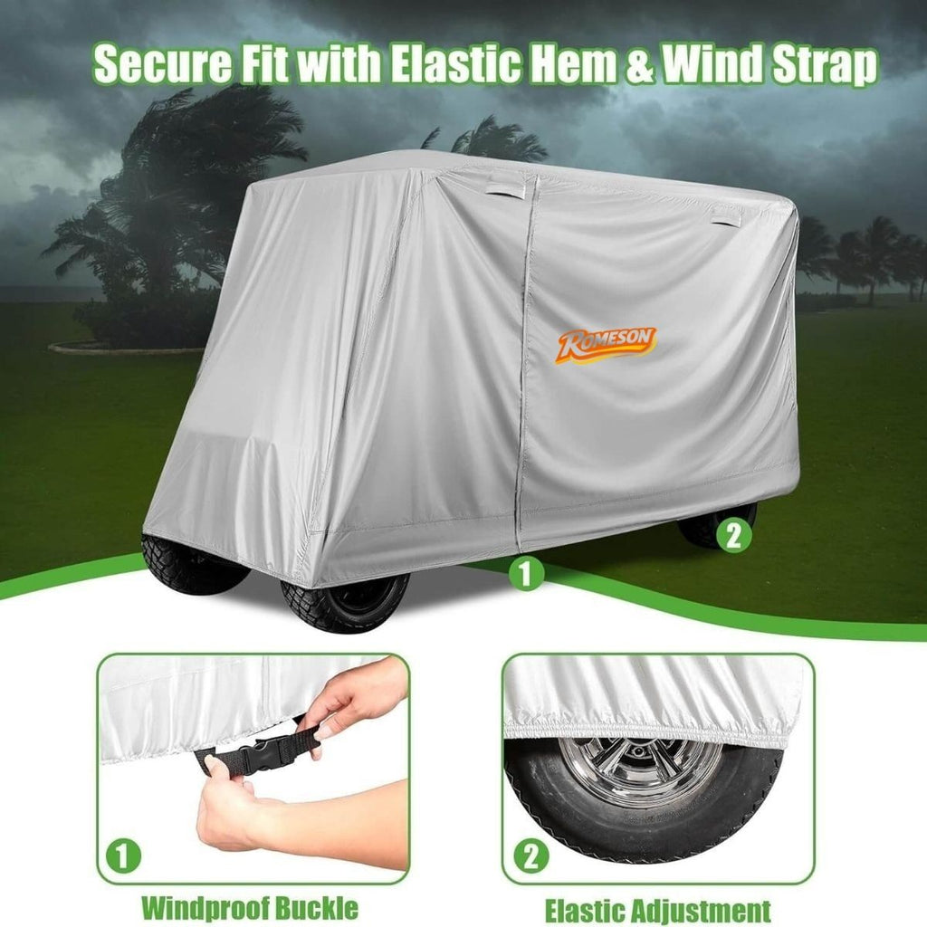 6 Seater Waterproof Golf Cart Cover 420D Oxford Cloth Universal