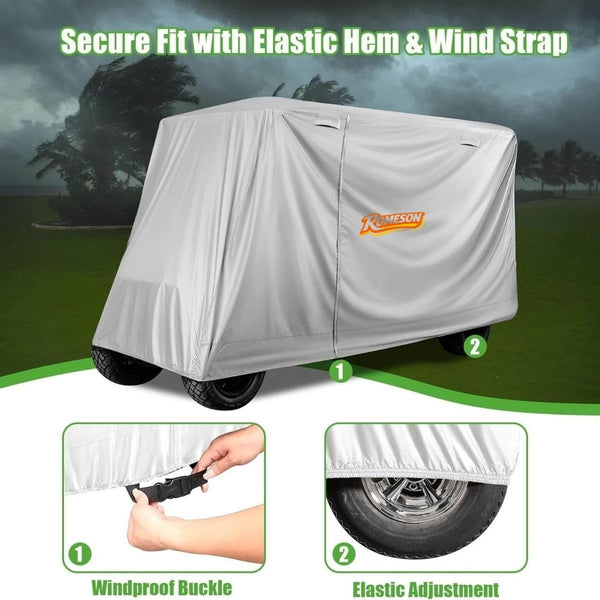 6 Seater Waterproof Golf Cart Cover 420D Oxford Cloth Universal