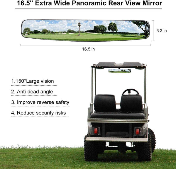 Golf Cart Mirrors Extra Wide 270 Degree Adjustable Universal