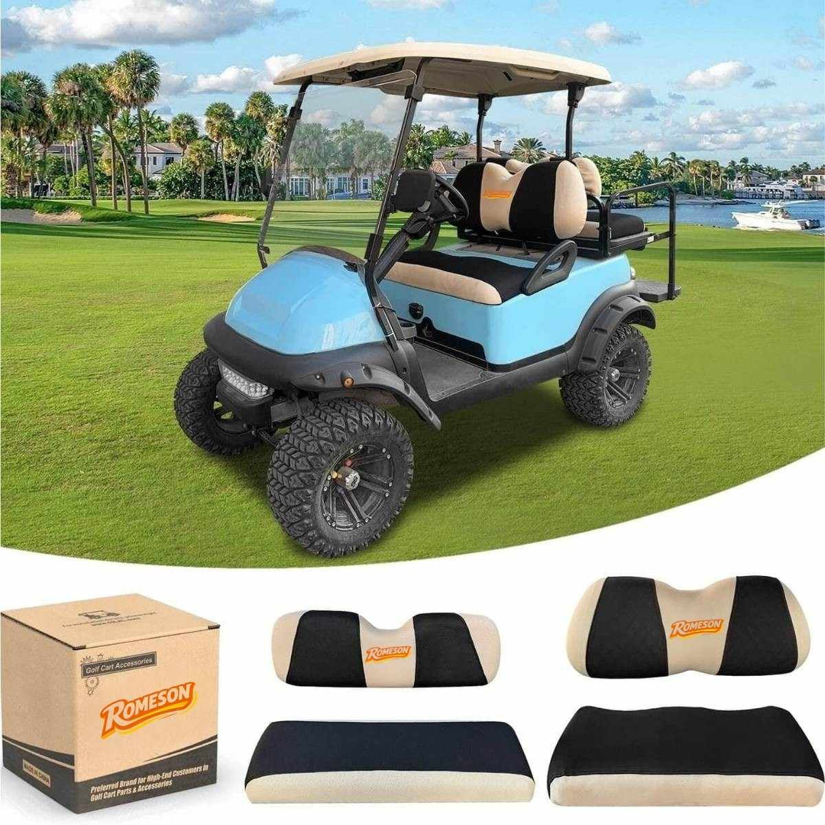 Golf Cart Front Rear Seat Cover Set for Club Car Precedent Onward Tempo & Yamaha G29 Drive & Drive 2 Main image