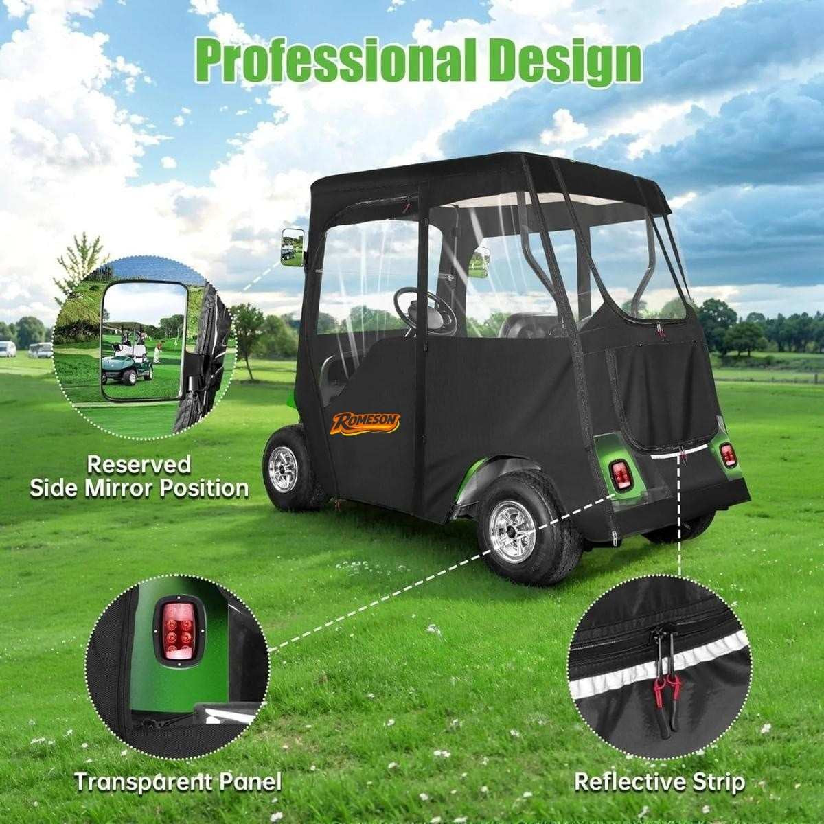 Golf Cart Enclosure for EZGO TXT/RXV 600D Rain Cover