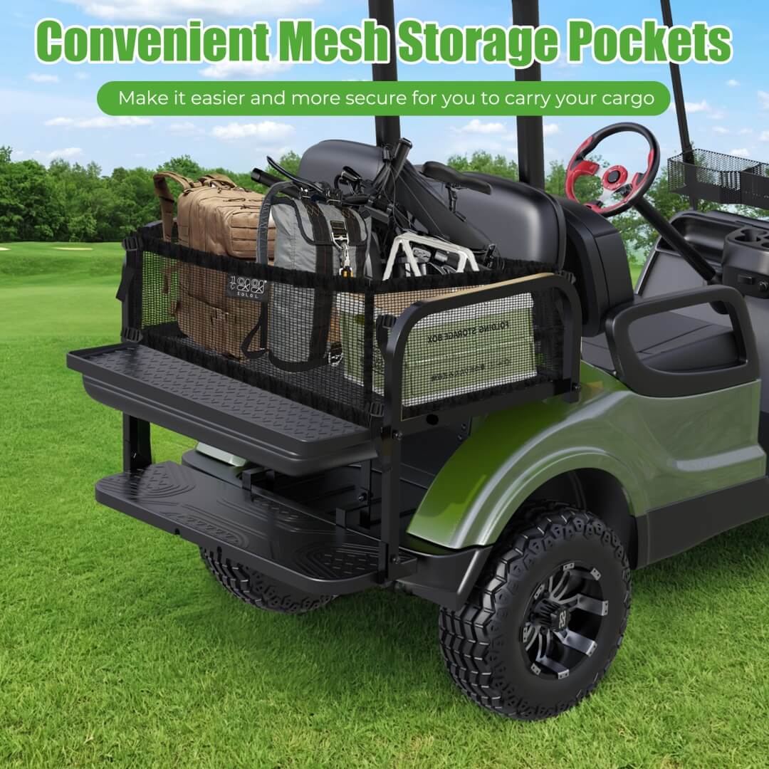 Golf Cart Rear Flip Folding Seat Kit for Yamaha G29 Drive 2007-2016 Cargo Deck & Storage Bag
