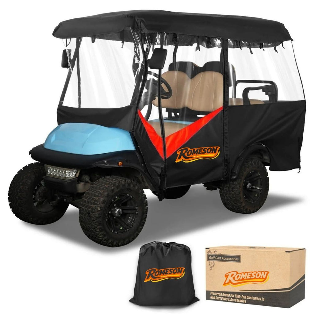 Golf Cart Enclosure Extended Roof 4 Seater Explosion Proof Zipper Design Universal