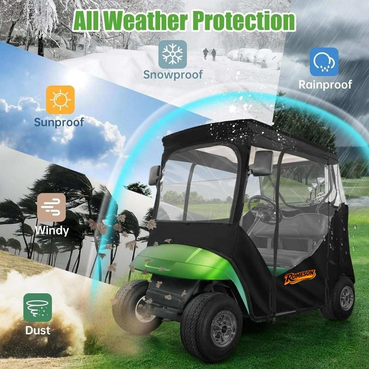 Golf Cart Enclosure for Club Car DS Precedent 2 Passenger