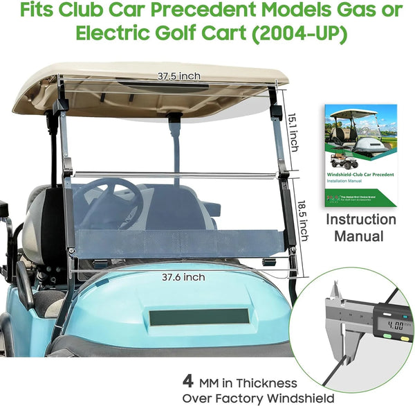 Golf Cart Windshield for Club Car Precedent 2004-Up