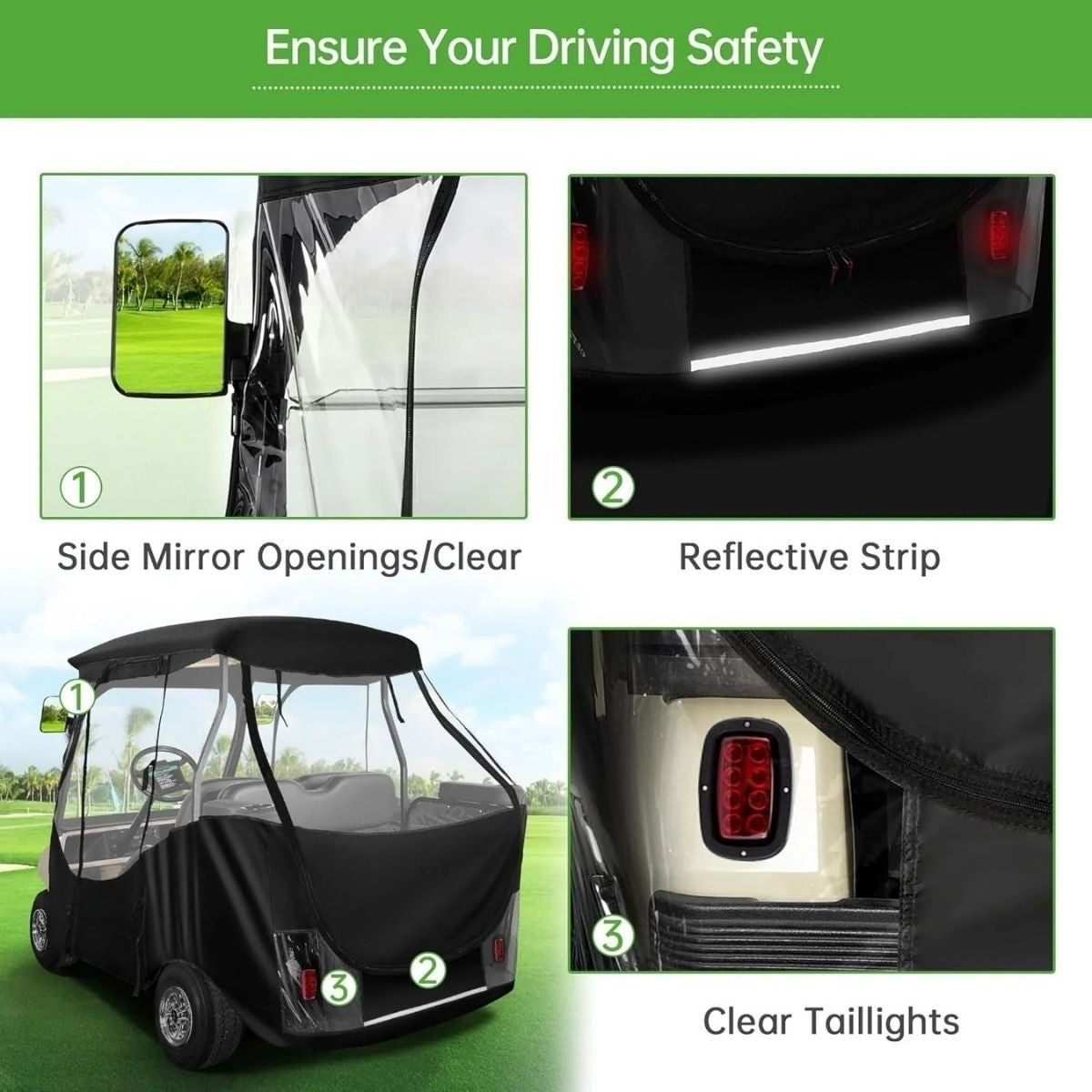 Golf Cart Enclosures for 4 Passenger Club Car DS