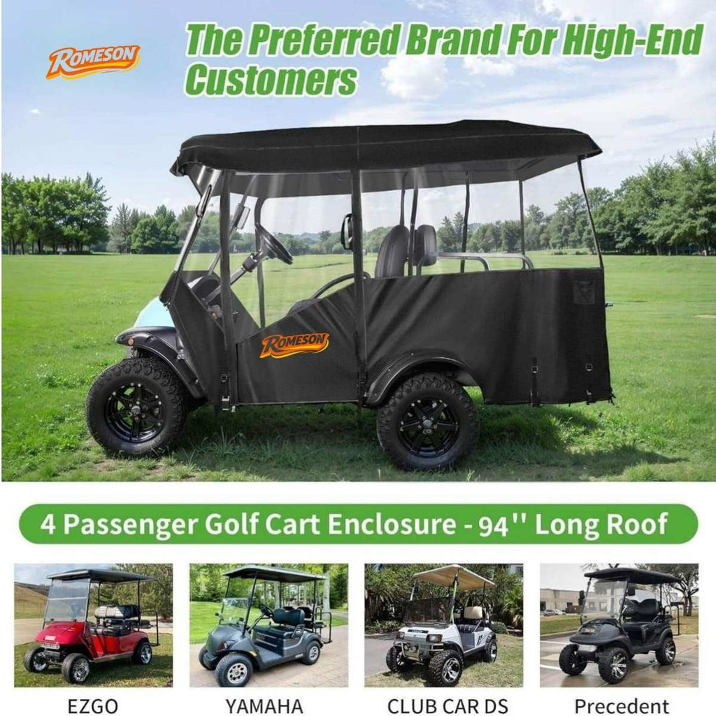 Golf Cart Enclosure Extended Roof 4 Passenger Universal