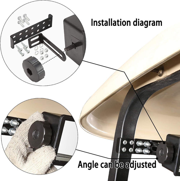 Golf Cart 4 Panel & 5 Panel Rearview Mirror Universal