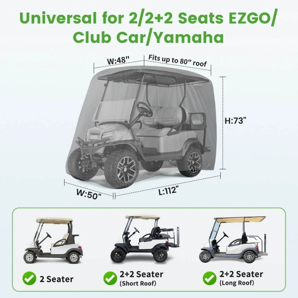 Golf Cart Cover Upgrade Extended Roof for 2/4 Passenger