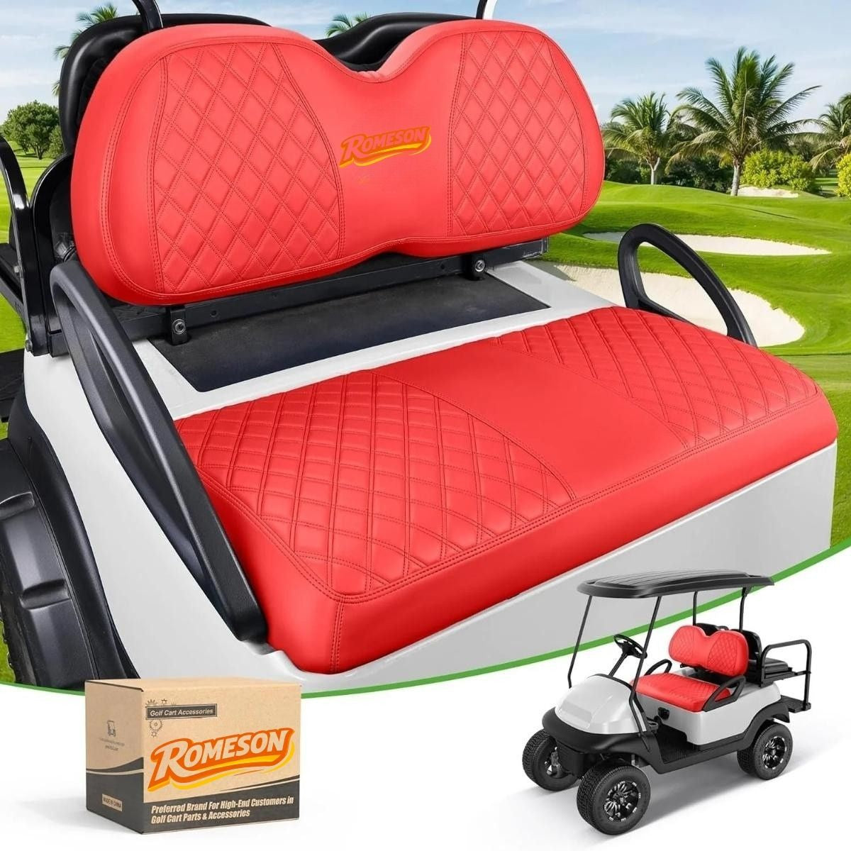 Leather Golf Cart Seat Cover for EZGO TXT Club Car Precedent Secondary image