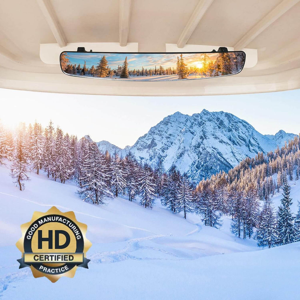 Golf Cart Mirrors, No Drilling 180 Degree Rotation & Foldable Universal