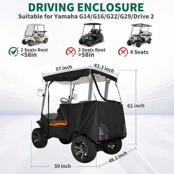 Golf Cart Enclosure for Yamaha G14 G16 G22 G29 Drive 2