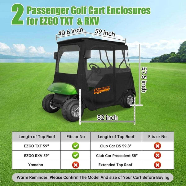 Golf Cart Enclosure for Club Car DS Precedent 2 Passenger