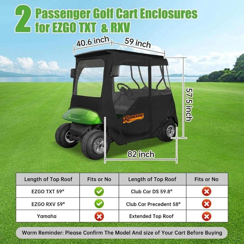 Golf Cart Enclosure for EZGO TXT/RXV 600D Rain Cover