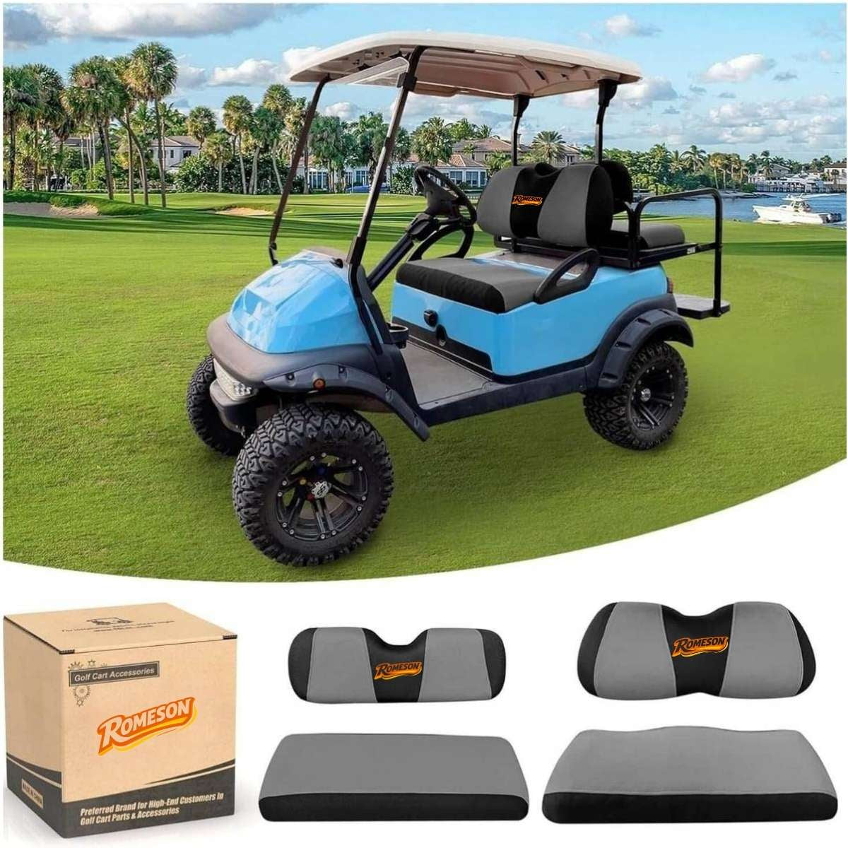 Golf Cart Front Rear Seat Cover Set for Club Car Precedent Onward Tempo & Yamaha G29 Drive & Drive 2 Secondary image