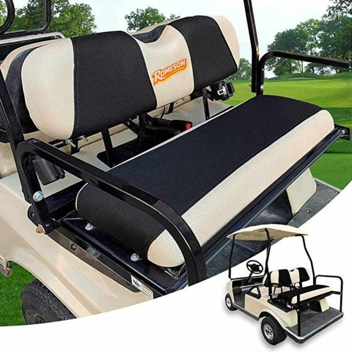Golf Cart Rear Seat Covers for EZGO Club Car Yamaha Breathable Seat Cover