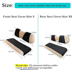 Golf Cart Front Rear Seat Cover Set for EZGO TXT RXV & Club Car DS
