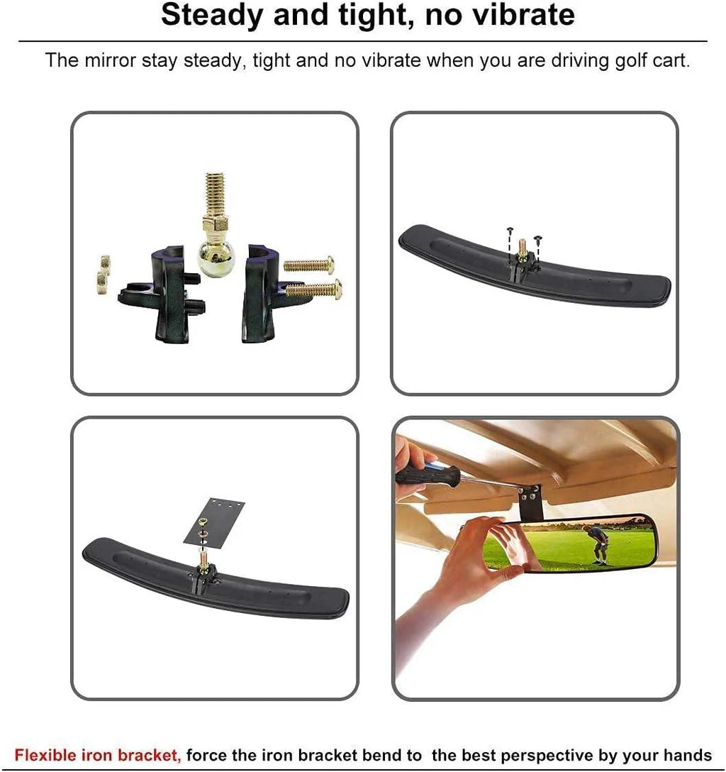 Golf Cart Mirrors Extra Wide 270 Degree Adjustable Universal