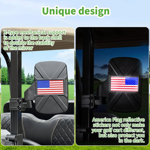 Golf Cart Side Mirror with Anti-Fog Film HD Shatterproof