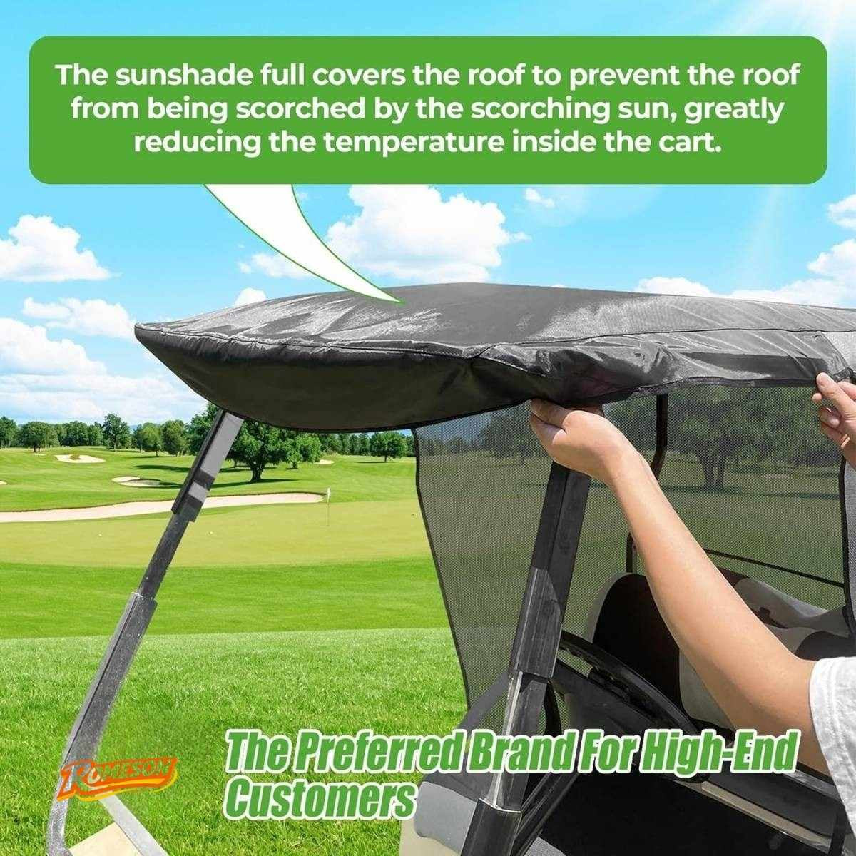 Golf Cart Sun Shade For EZGO TXT RXV & Club Car Precedent DS