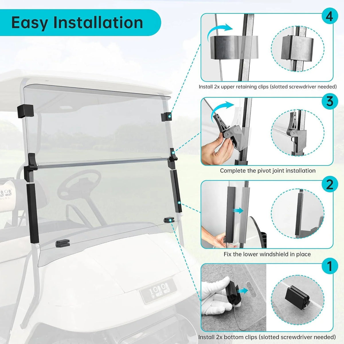 Golf Cart Windshield for EZGO TXT 1995-2013
