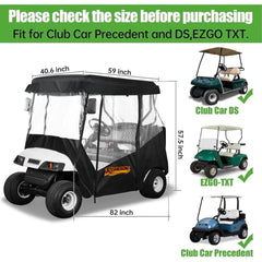 Golf Cart Enclosure Protection for Club Car & EZGO 2-Passenger
